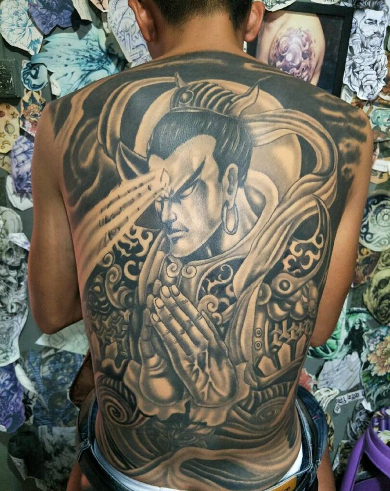 满背神二哥完成，纹身图片