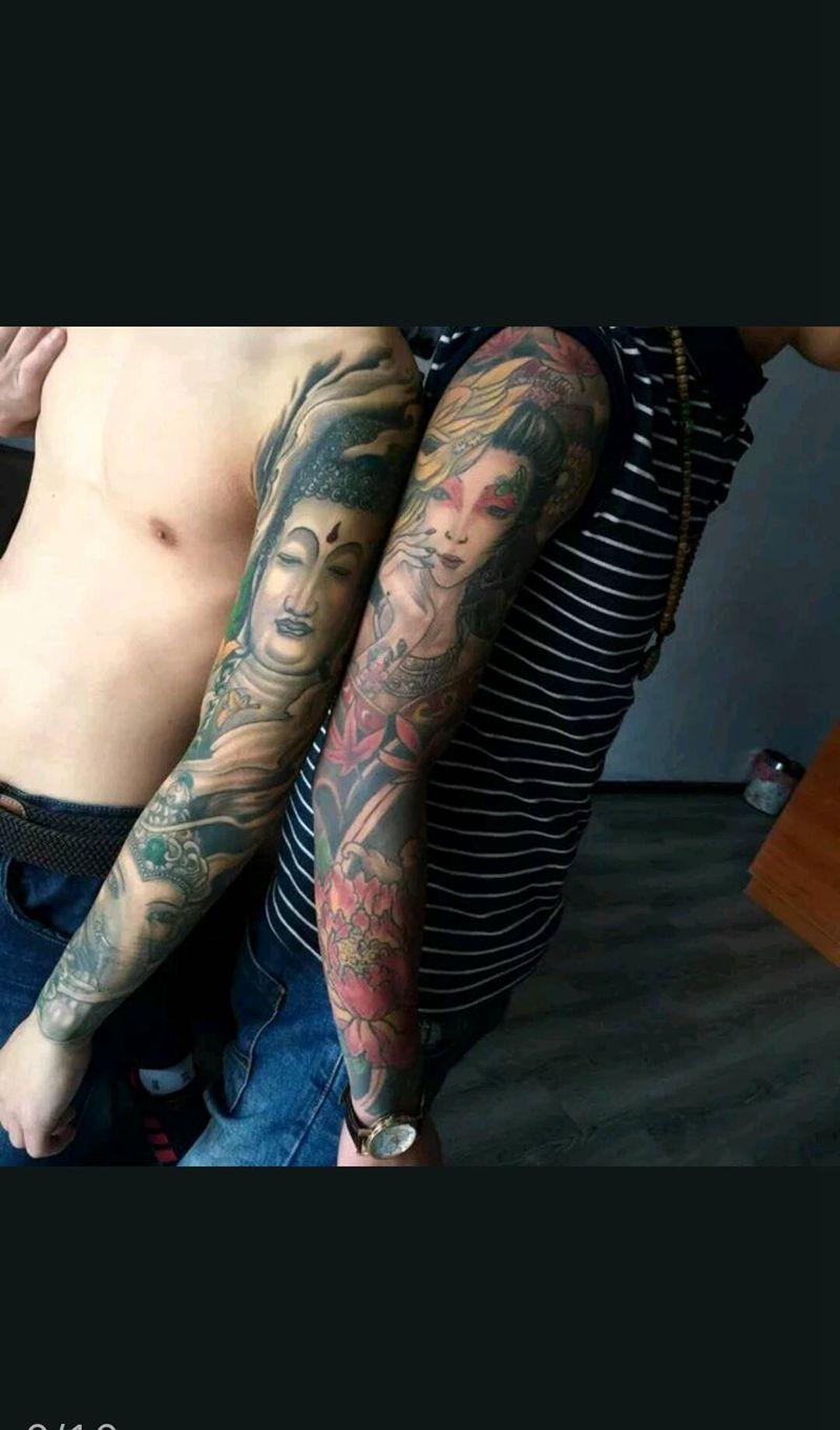本店花臂作品纹身图片