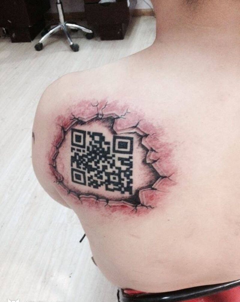 二维码纹身图片
