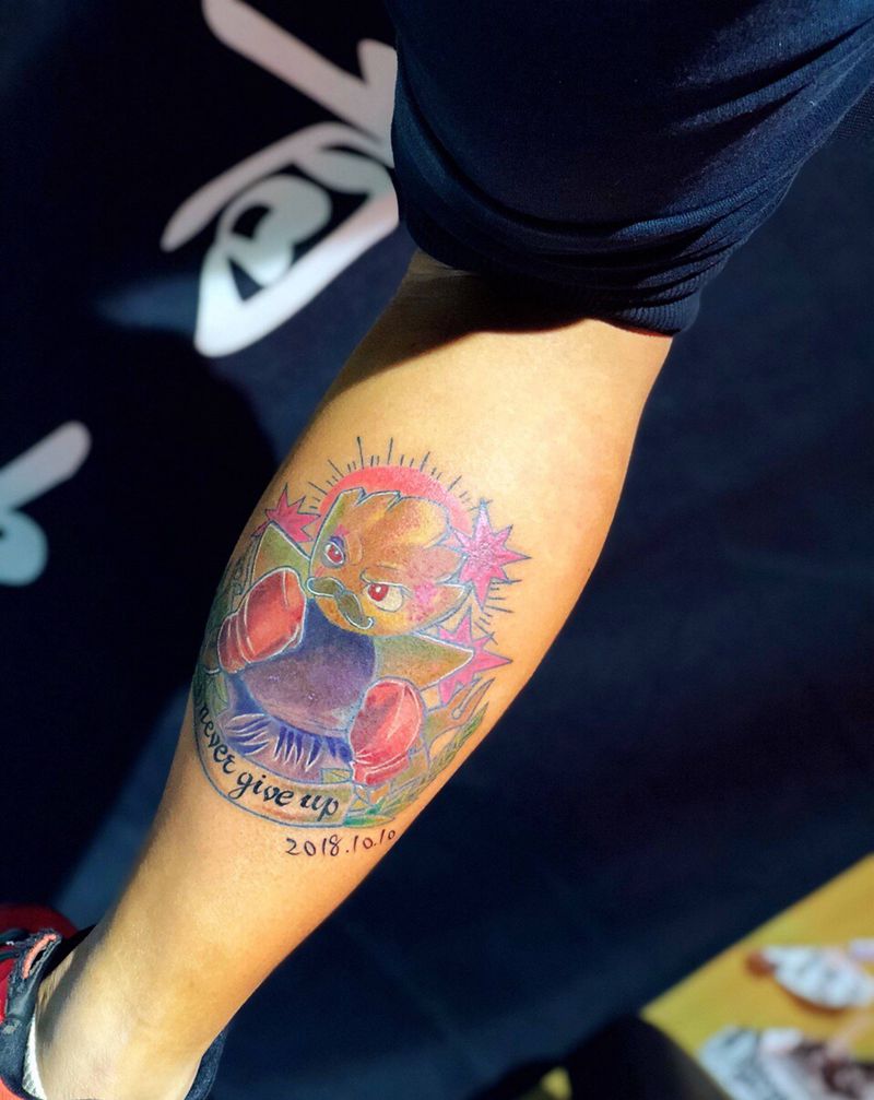 艾比郎纹身图片_腿部New School卡通纹身图案