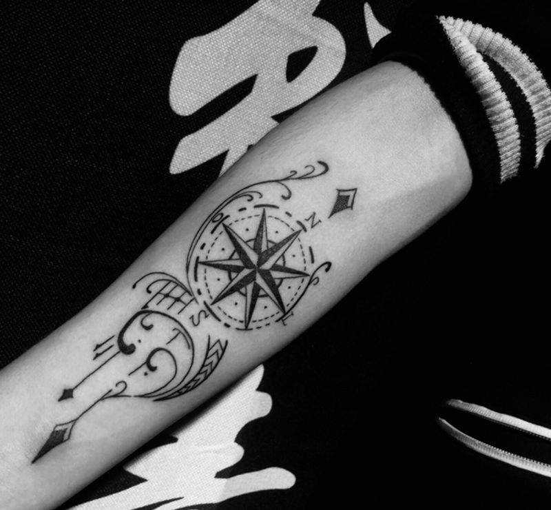 无名纹身图片_手稿成品手臂欧美几何字符图腾纹身图案