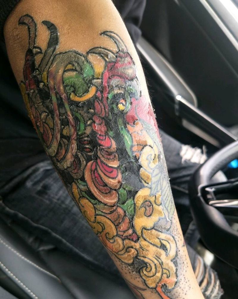 正常蜕皮现象纹身图片