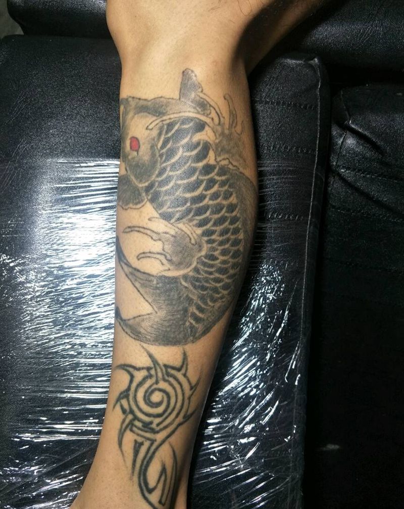 修改失败鲤鱼添加为包小腿纹身图片