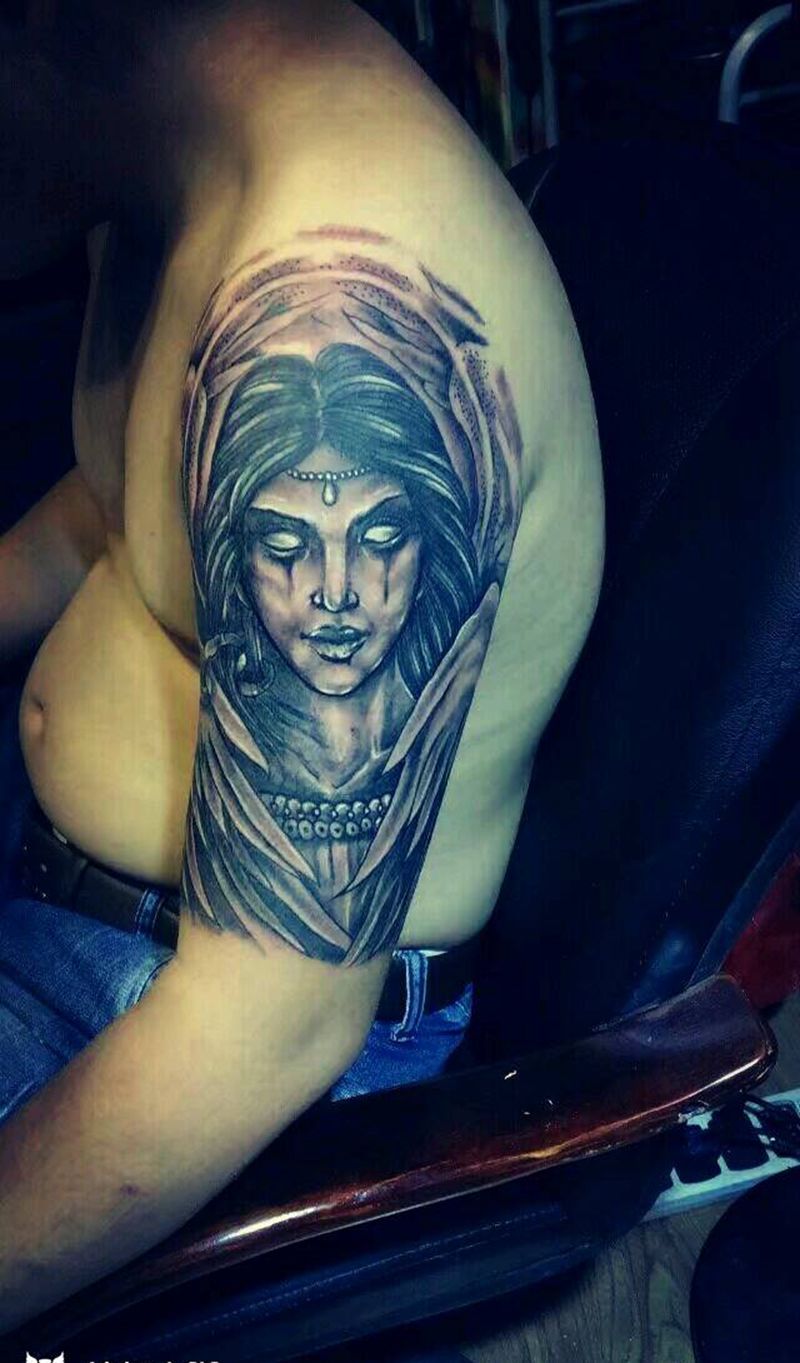 给美女打造的天使纹身图片_手臂欧美成品纹身图案