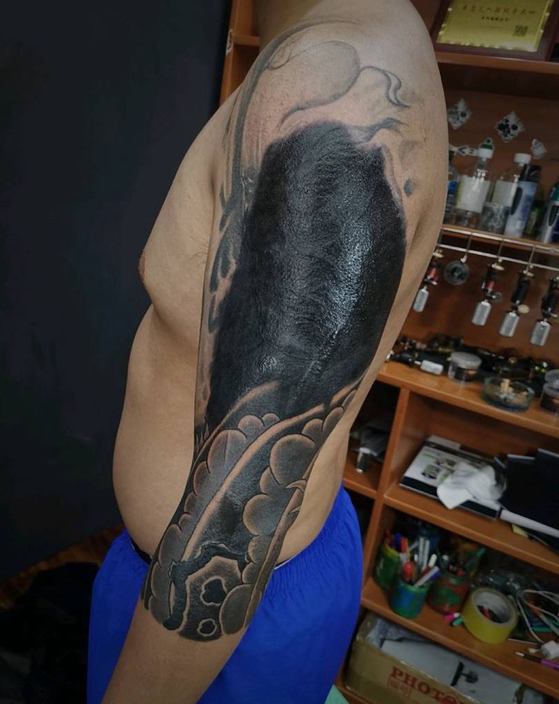 创意传统未完成纹身图片_老传统纹身图案