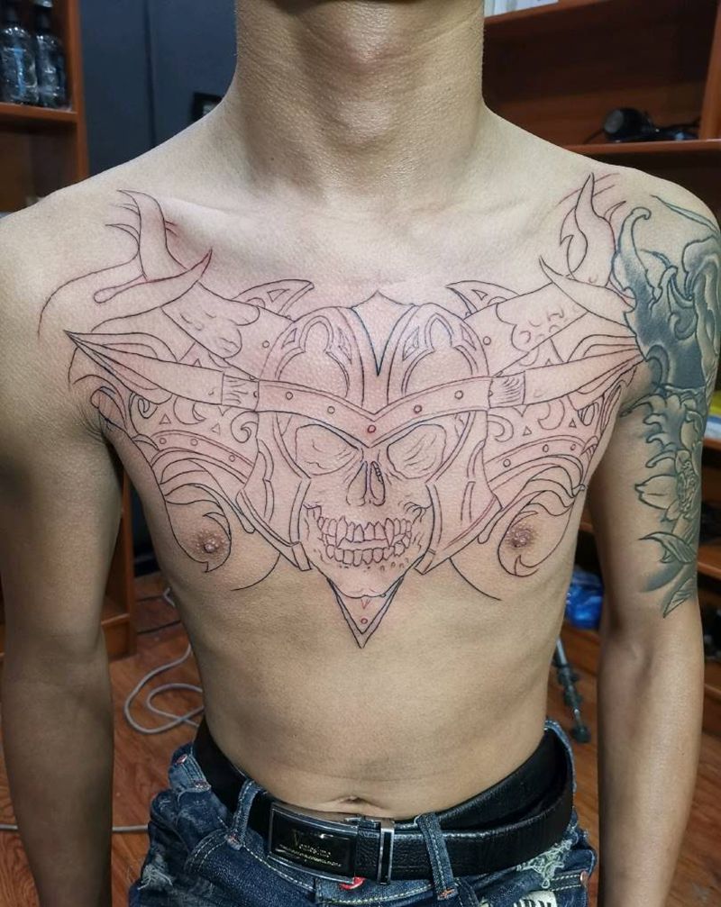 鬼武未完成纹身图片_传统纹身图案