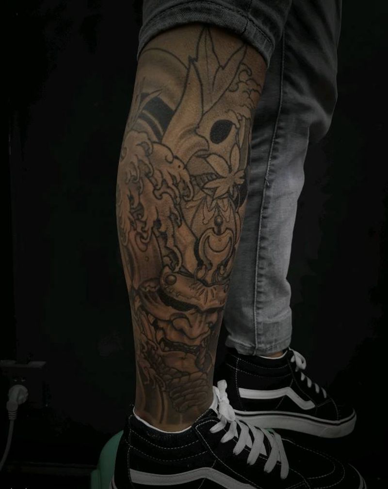 鬼武者纹身图片_新传统纹身图案