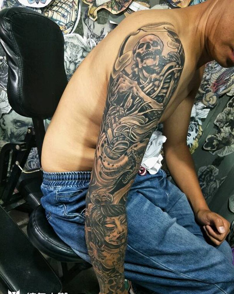 经典欧美花臂纹身图片