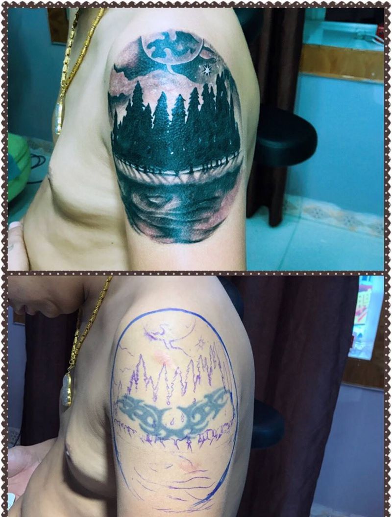 失败纹身遮盖纹身图片