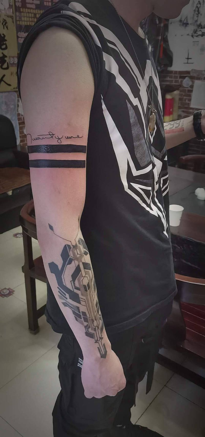 手环纹身图片_手部手臂新传统纹身图案