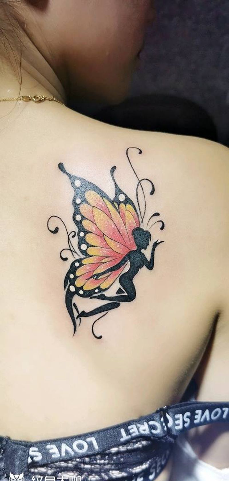 school小精灵纹身图片_背部Old School纹身图案