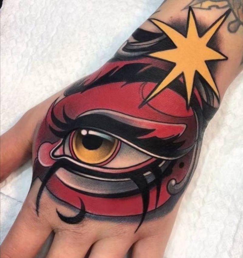 眼纹身图片_手臂手部新传统纹身图案