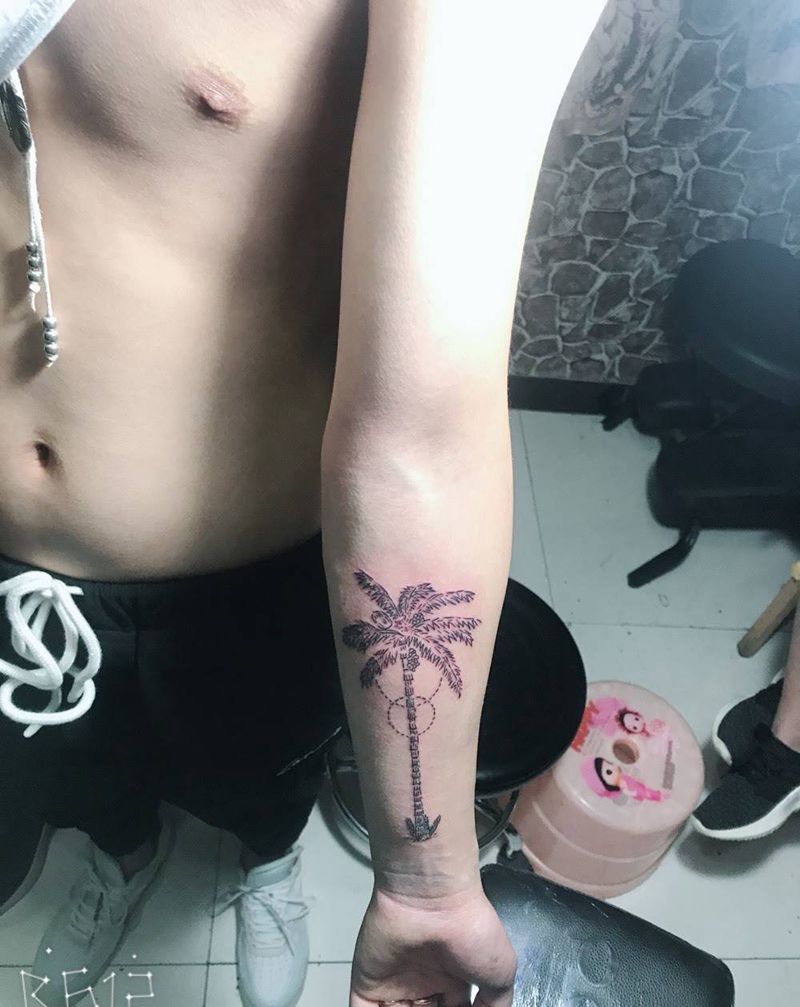 椰子树纹身图片