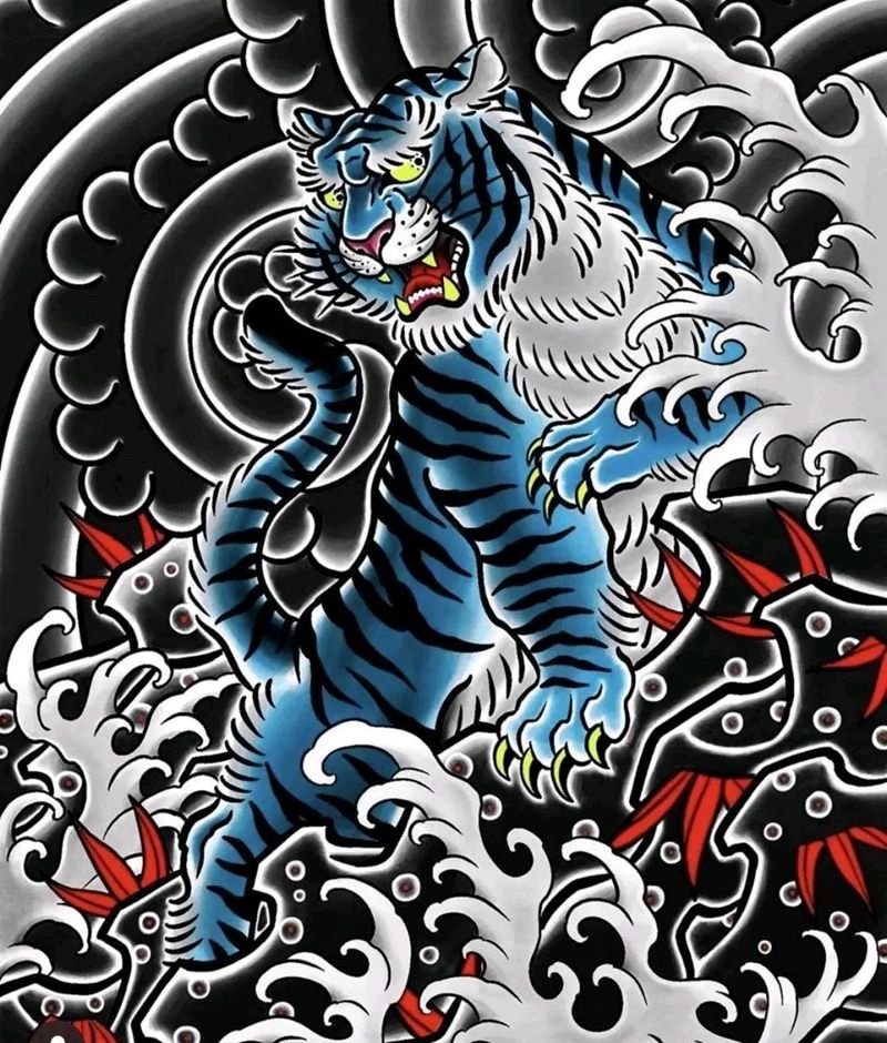 传统手稿纹身图片_背部老传统纹身图案