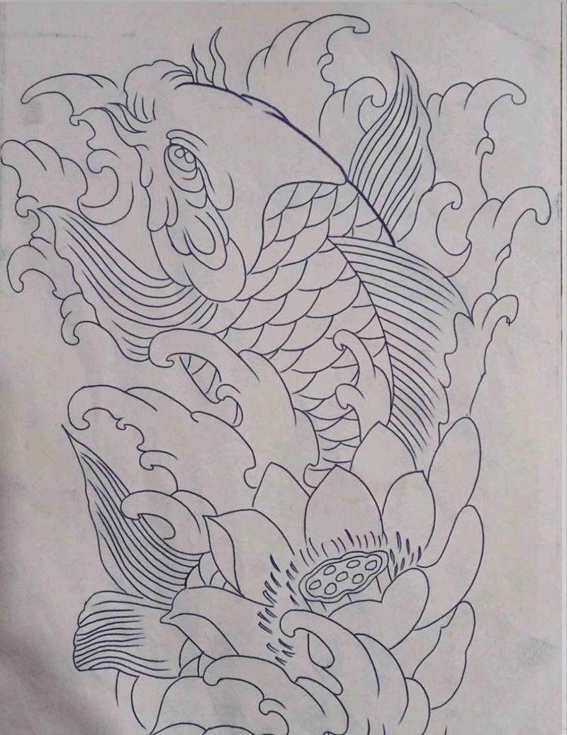 鱼纹身图片_手部脚部纹身图案