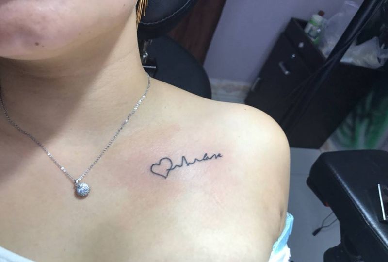 心电图纹身图片_成品纹身图案