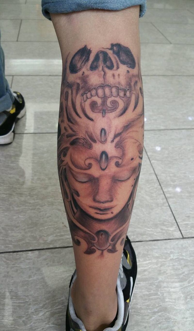 幽灵与女神纹身图片