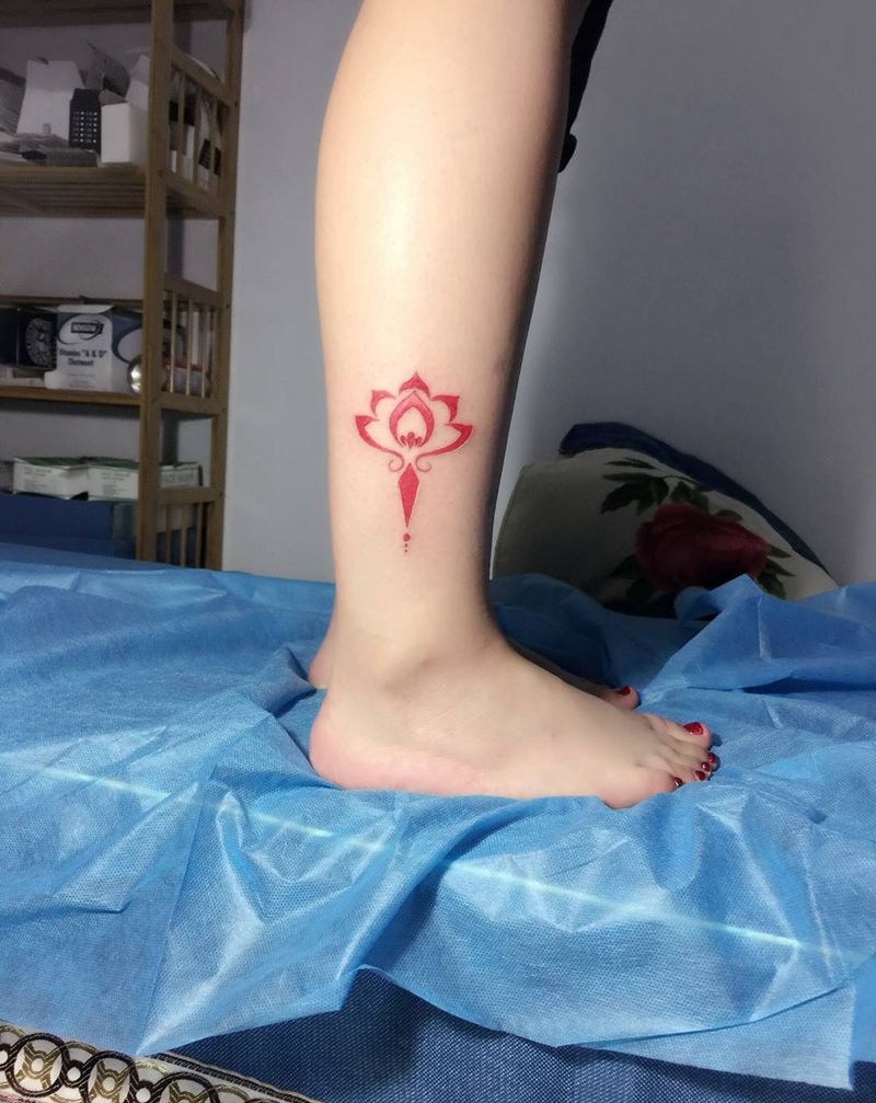 图腾荷花纹身图片