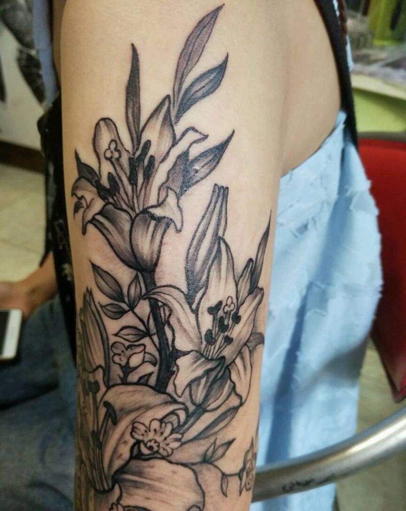 百合花纹身图片