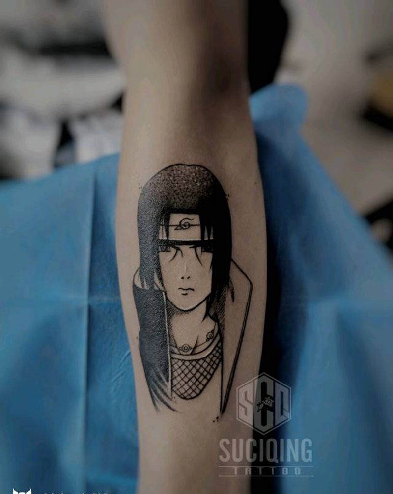 人物纹身图片_手臂点刺纹身图案