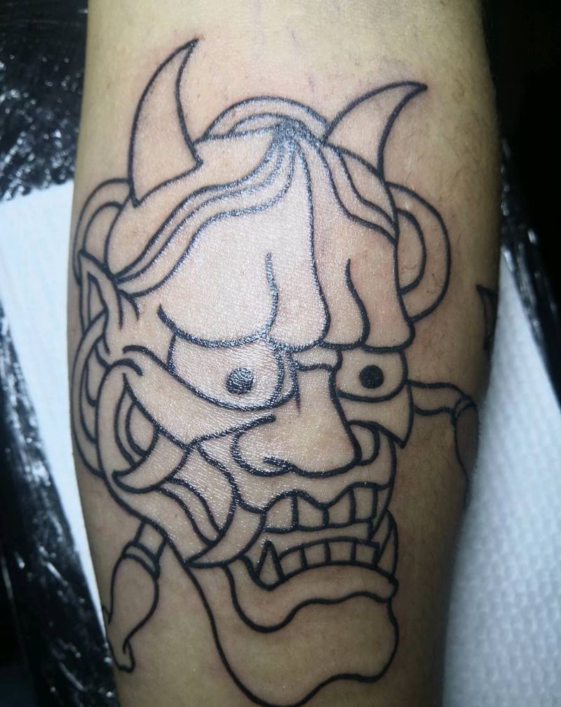 般若纹身图片_手臂Old School般若纹身图案