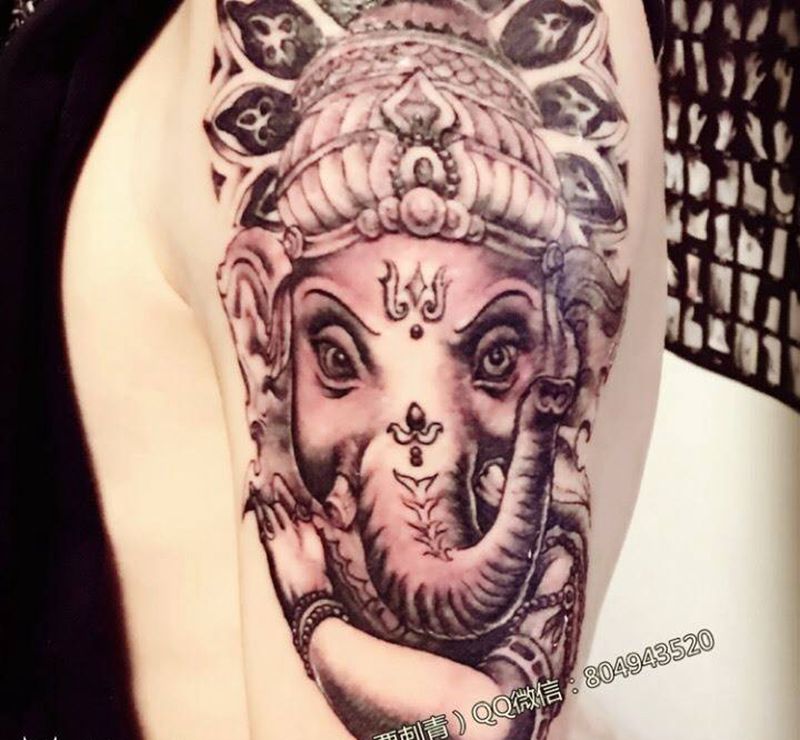 泰国象神纹身图片