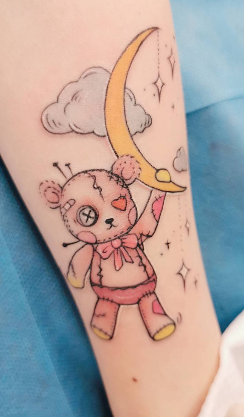 熊娃娃纹身图片_手臂Old School纹身图案