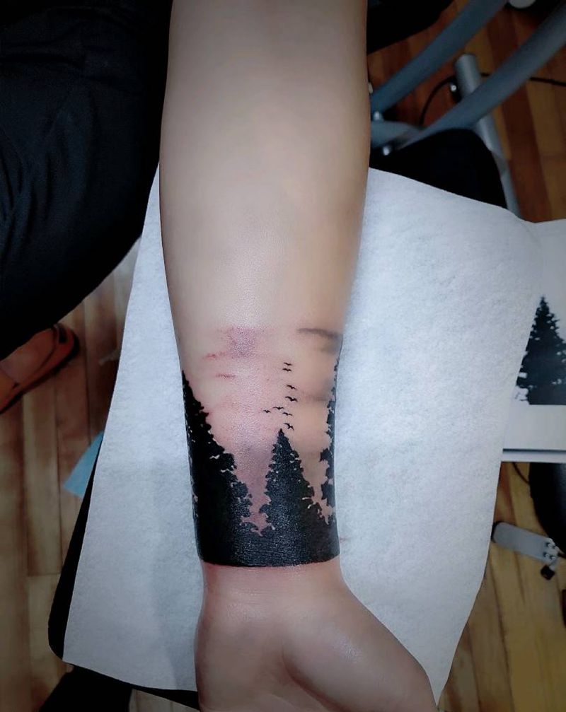 臂环 晨景纹身图片_手部手臂新传统纹身图案