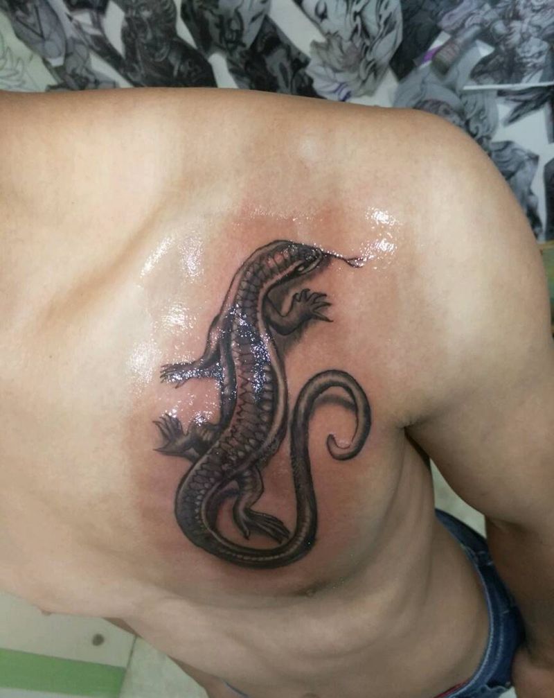 壁虎遮盖作品纹身图片