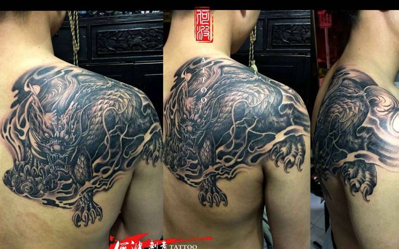 麒麟完成纹身图片