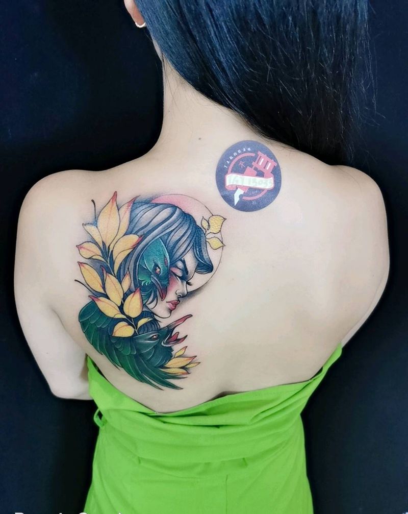 欧美彩图纹身图片_肩部纹身图案