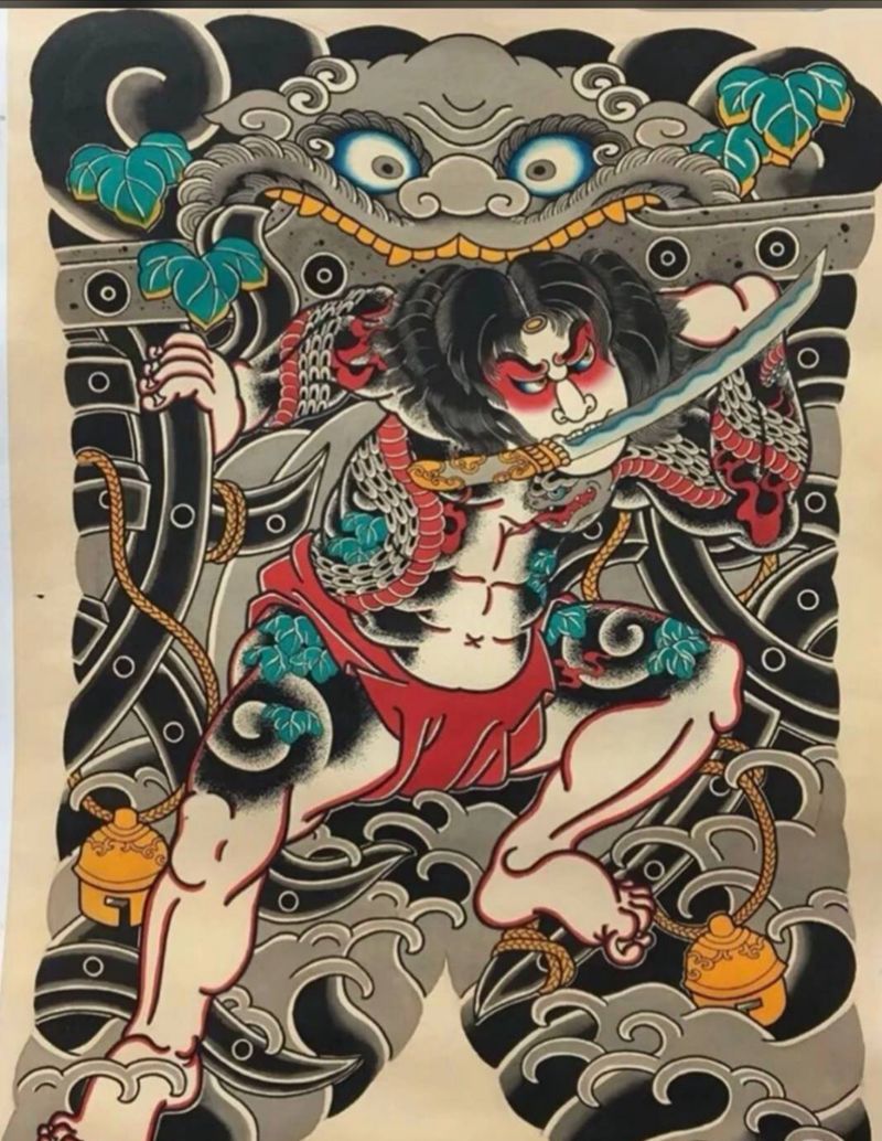 老传统纹身图片_背部手部老传统纹身图案