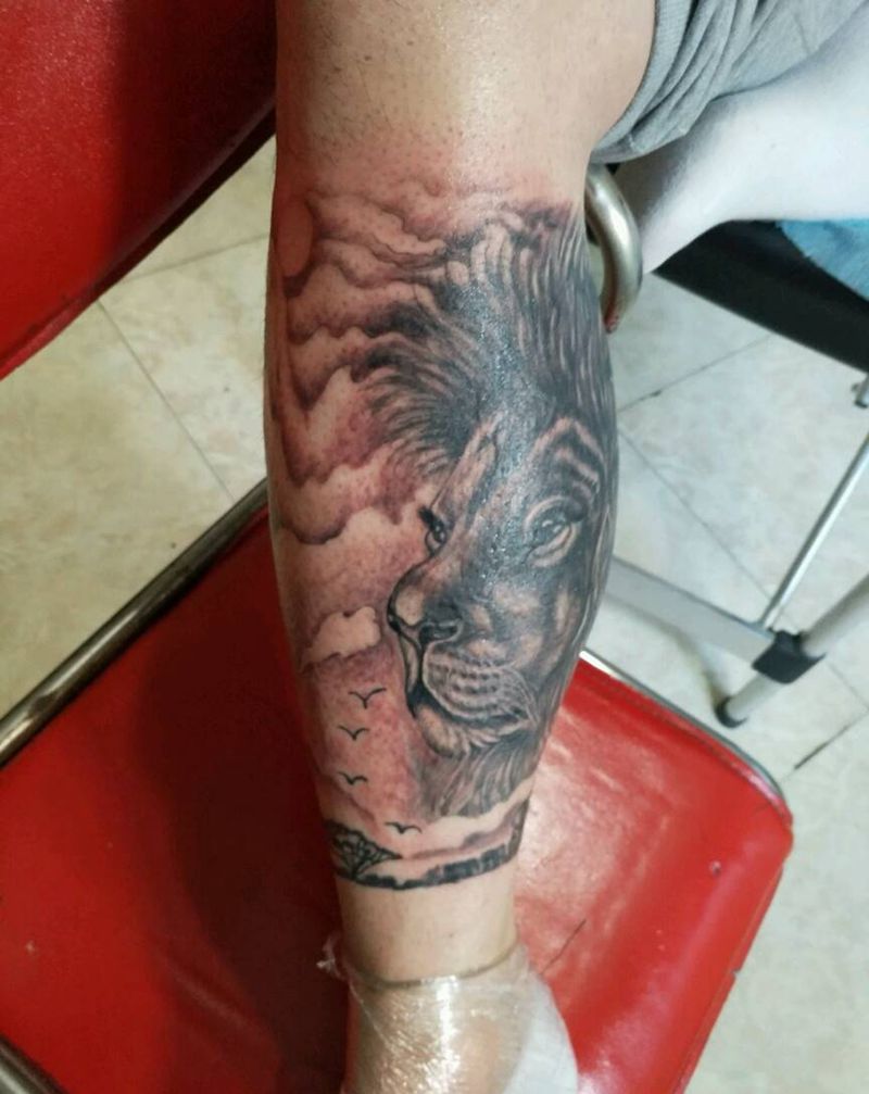 雄狮纹身图片