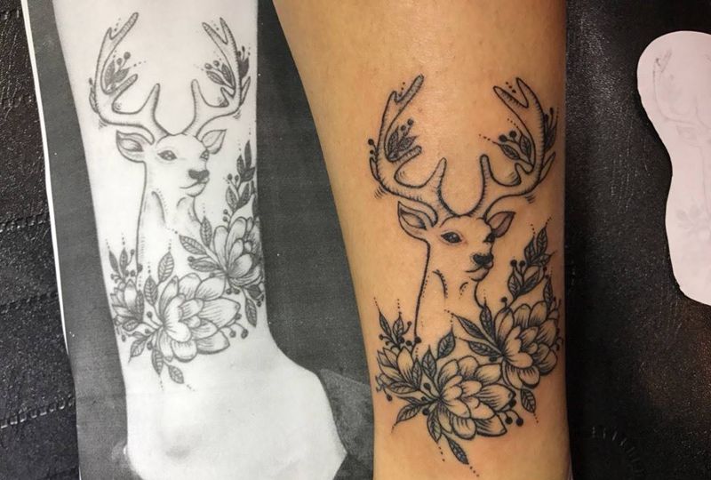 梅花鹿纹身图片
