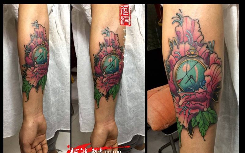 美女小臂纹身图片