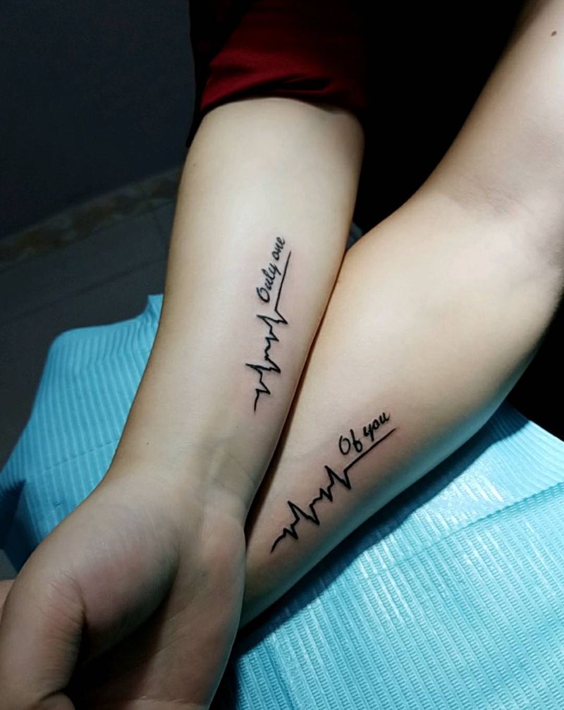 情侣心电图纹身图片