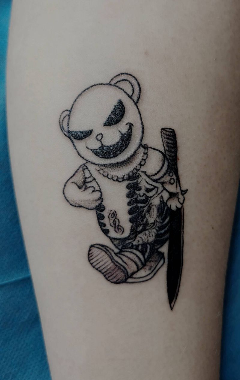 社会熊纹身图片_手臂纹身图案