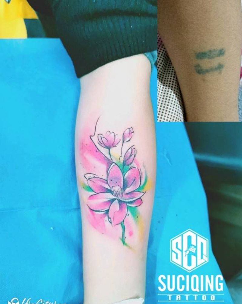 水彩纹身图片_手臂手部New School水彩纹身图案