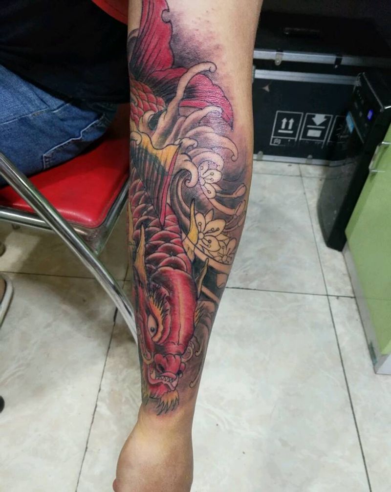 遮盖鳌鱼纹身图片