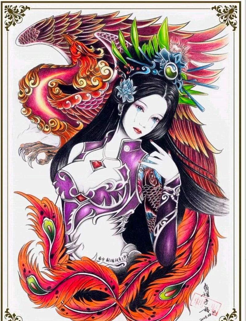 艺妓纹身图片_背部纹身图案