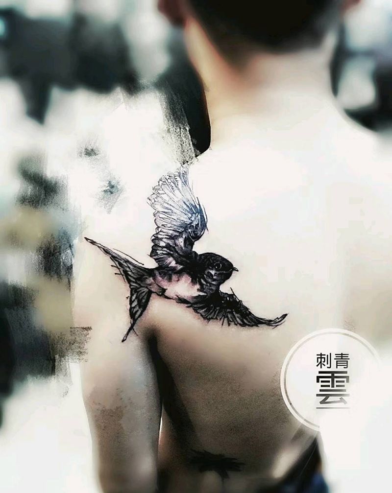 无足鸟纹身图片