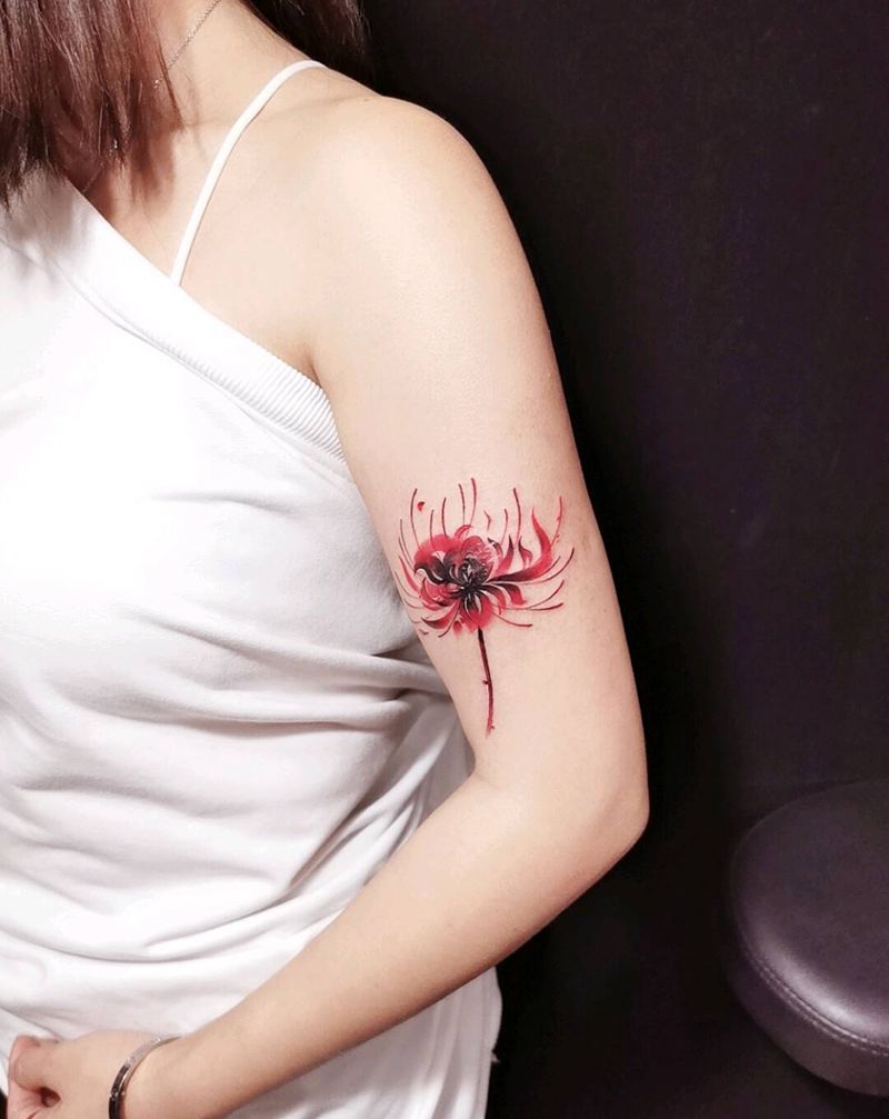 彼岸花纹身图片_手臂纹身图案