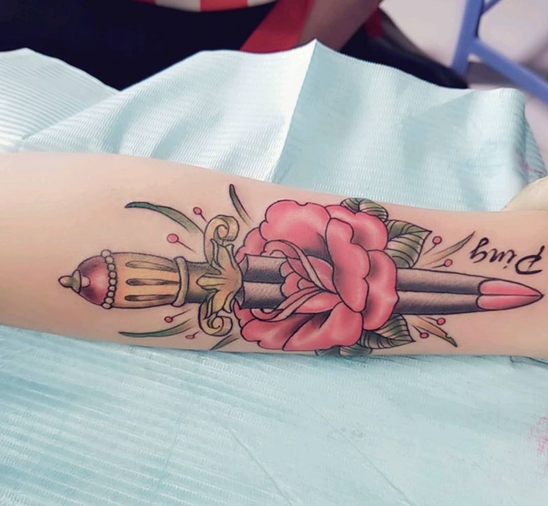 玫瑰花纹身图片