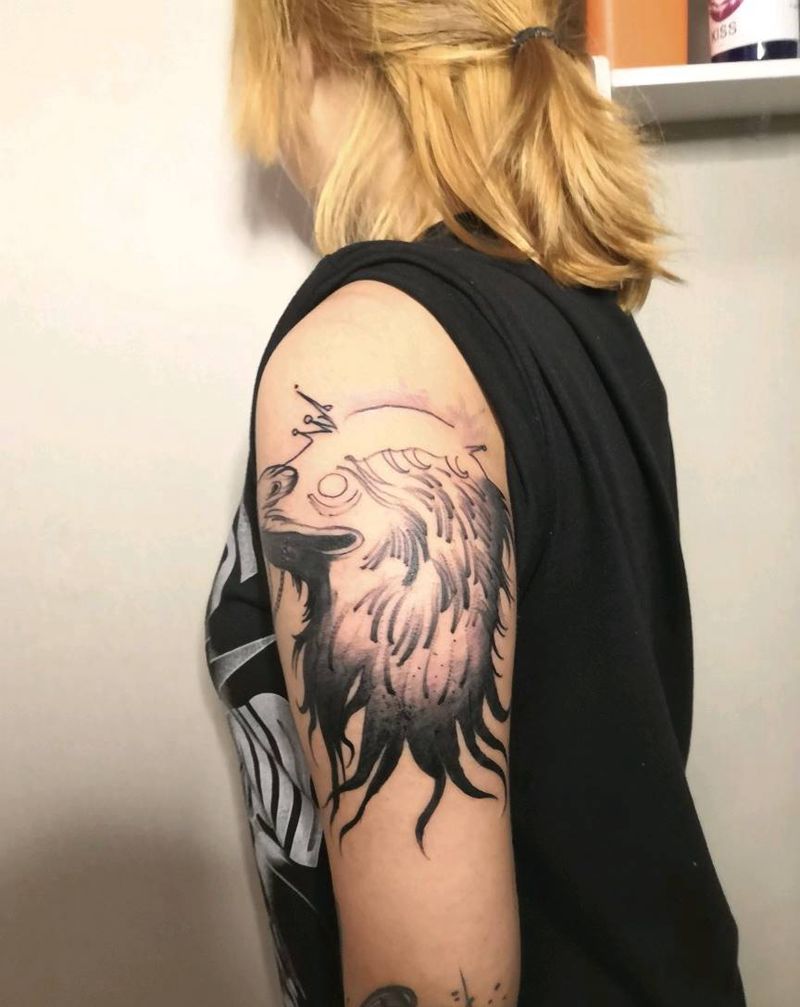 暗黑乌鸦未完纹身图片_New School暗黑  乌鸦纹身图案