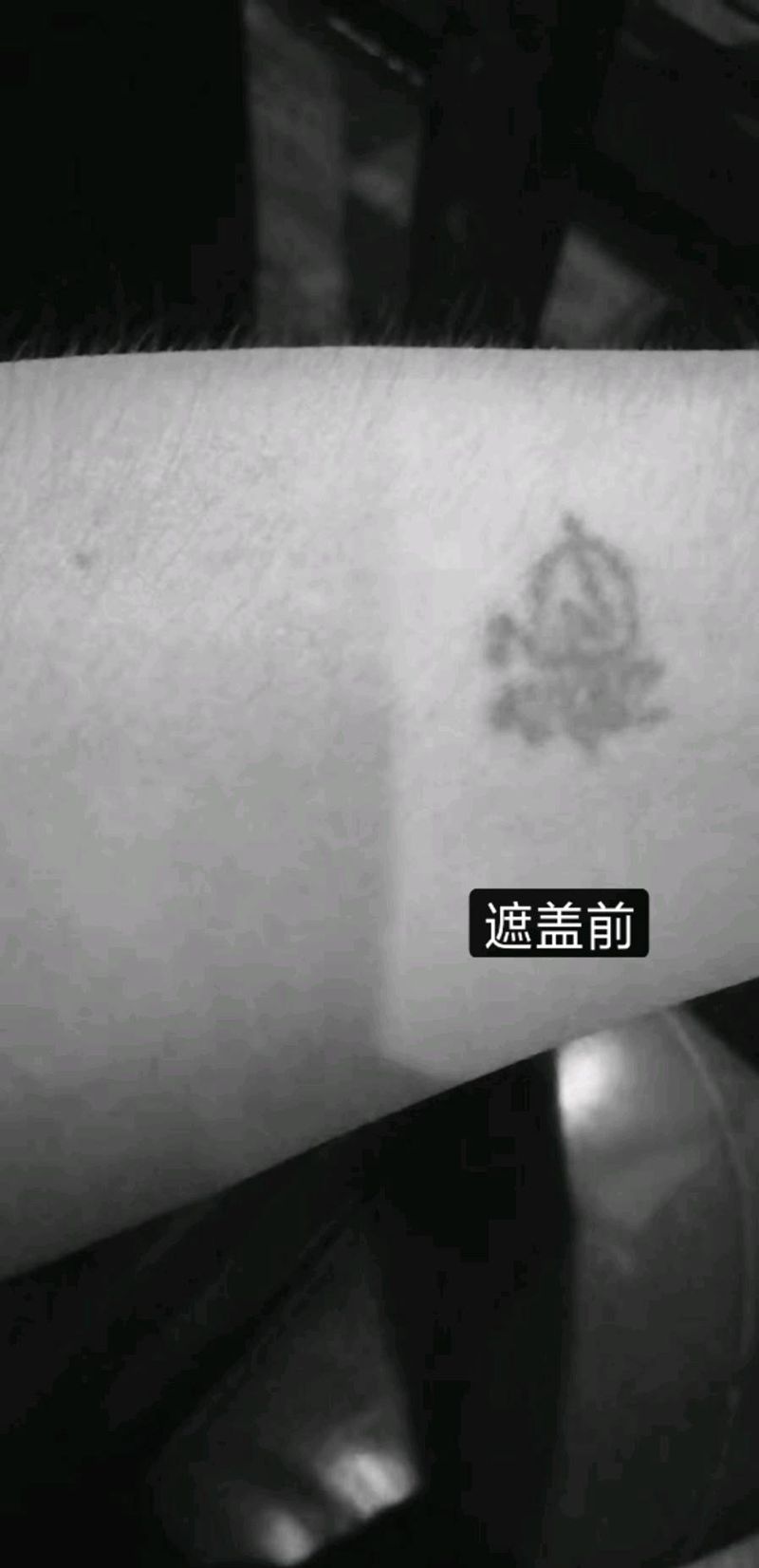 日月可鉴纹身图片_手臂点刺纹身图案