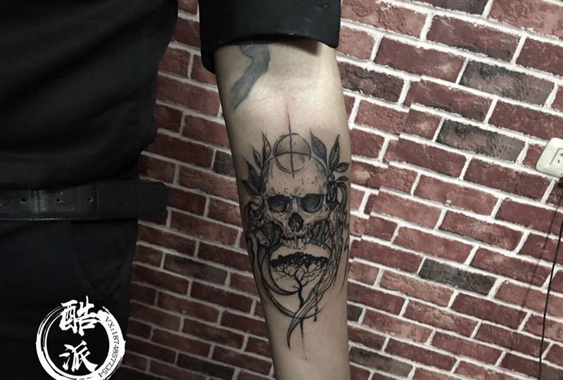 客人自带图 一跟圆5⃣️全搞定纹身图片