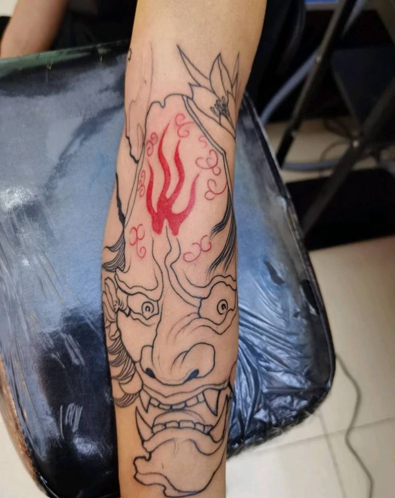 小臂般若纹身图片_手臂纹身图案