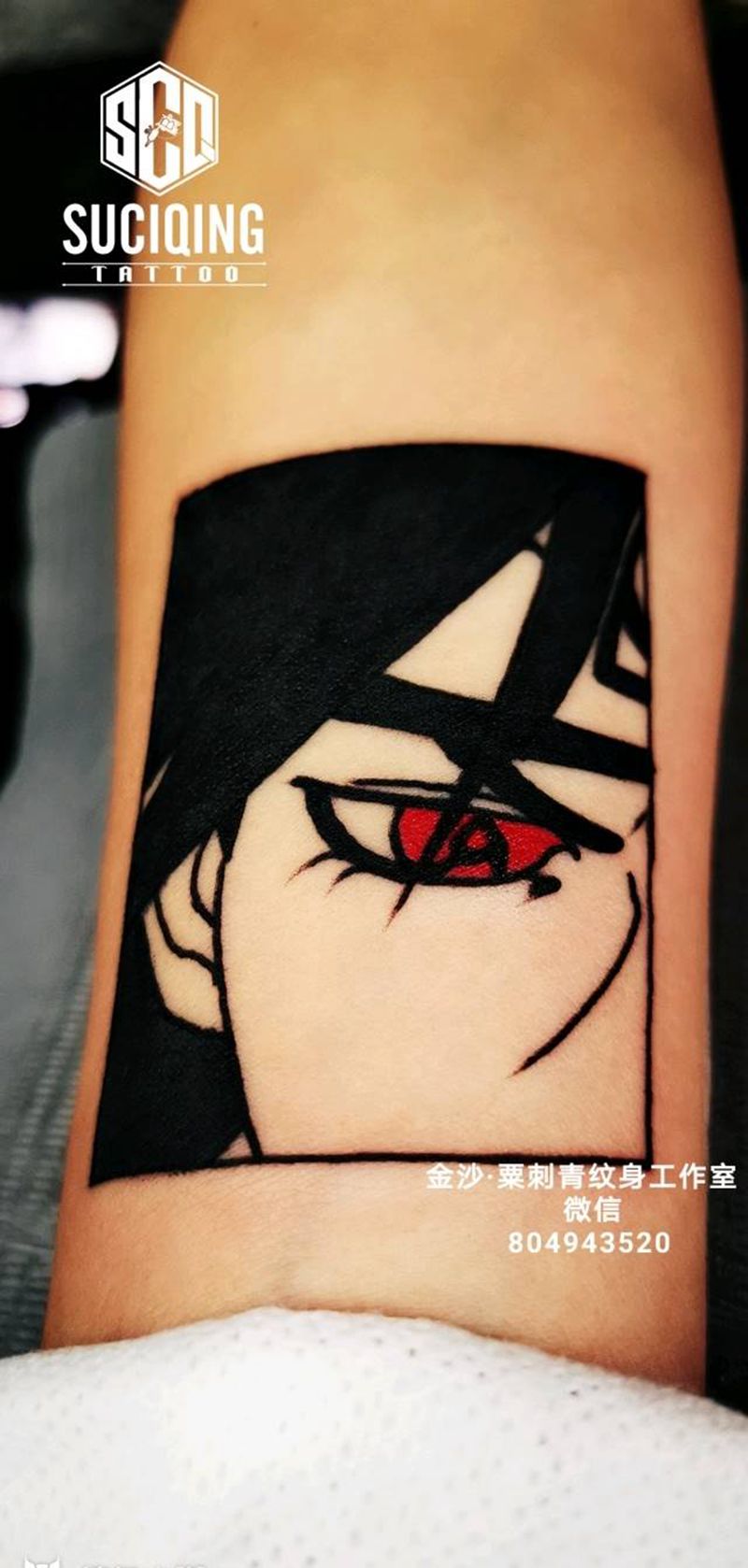 卡通人物纹身图片_手臂Old School几何纹身图案