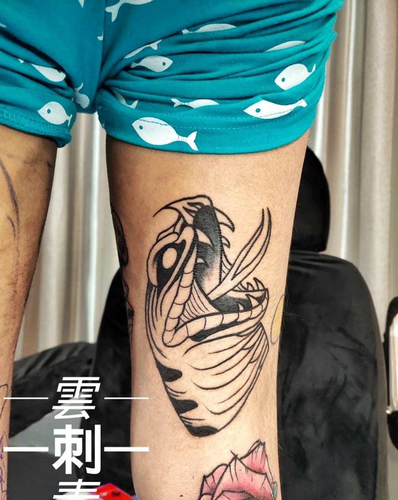 呵呵纹身图片_腿部Old School纹身图案