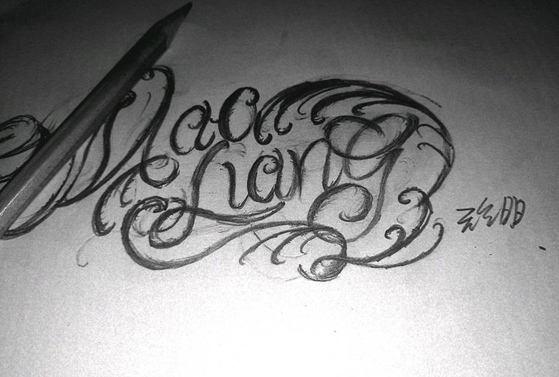 你的名字纹身图片_花体字纹身图案